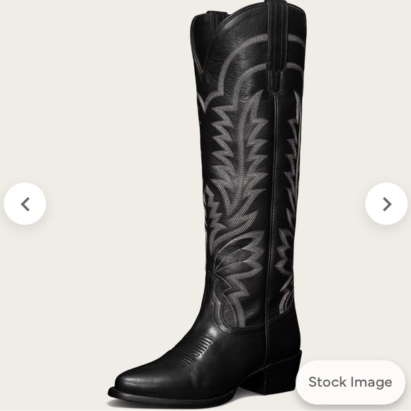 UPDATED - Tecovas The Abby - Black Embroidered Women's Cowboy Boots - Picture 3 of 7